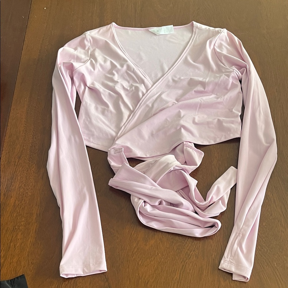 Balance Athletica Pale Pink Wrap Crop Top